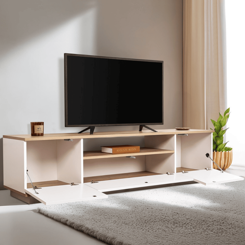 Meuble TV 3 Portes Rabattables Et 1 Niche L180 Cm