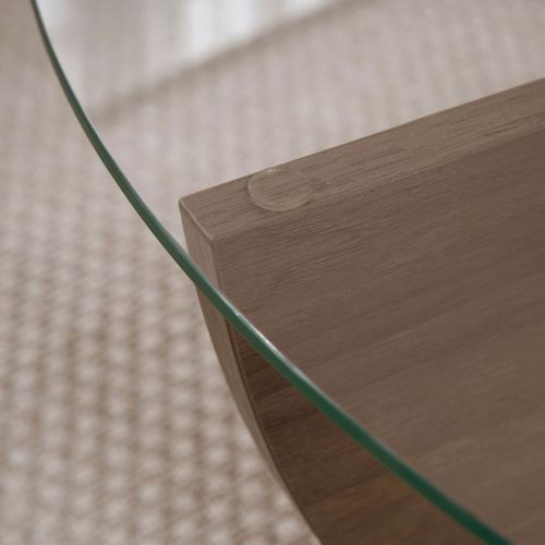 Table Basse Avec Plateau En Verre D90 Cm