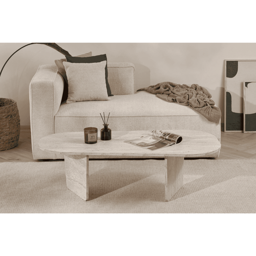 Table Basse Avec Plateau Arrondi L130 Cm