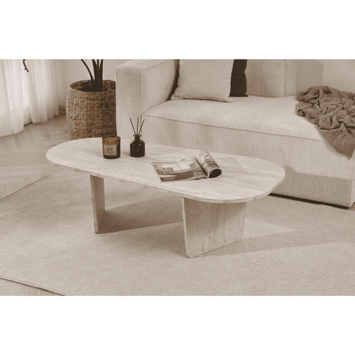 Table Basse Avec Plateau Arrondi L130 Cm