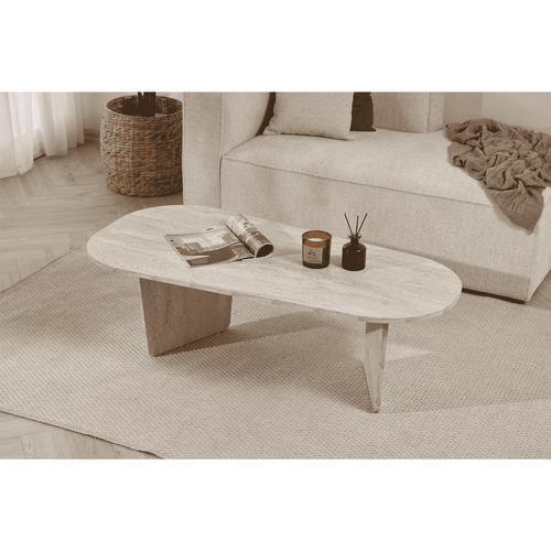 Table Basse Avec Plateau Arrondi L130 Cm