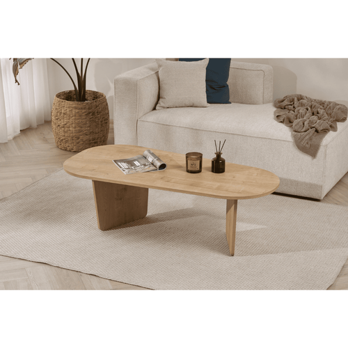 Table Basse Avec Plateau Arrondi L130 Cm