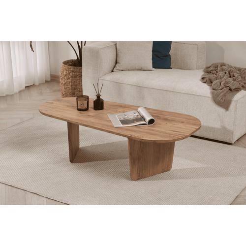 Table Basse Avec Plateau Arrondi L130 Cm