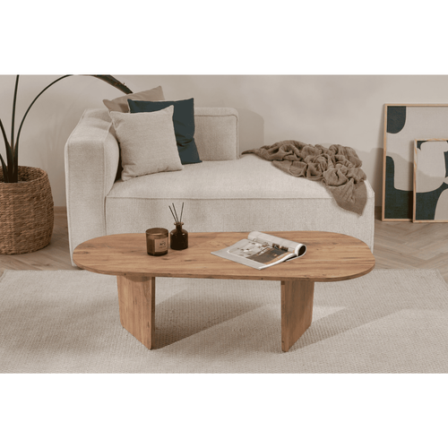 Table Basse Avec Plateau Arrondi L130 Cm