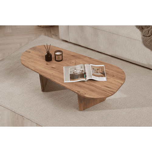 Table Basse Avec Plateau Arrondi L130 Cm