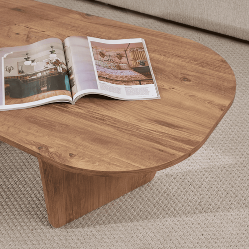 Table Basse Avec Plateau Arrondi L130 Cm