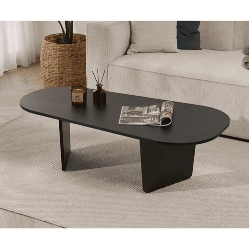 Table Basse Avec Plateau Arrondi L130 Cm