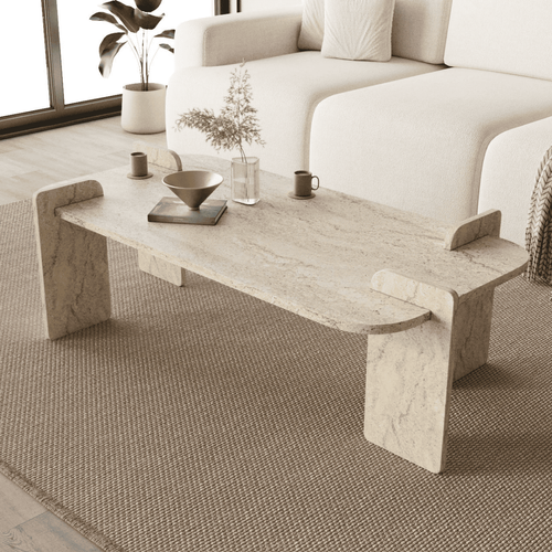 Table Basse Rectangulaire Avec Arrondis L120 Cm