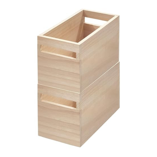 Bac De Rangement En Bois Avec Poignées H15,2 Cm