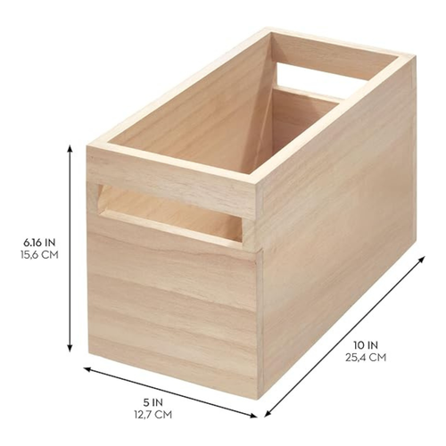 Bac De Rangement En Bois Avec Poignées H15,2 Cm