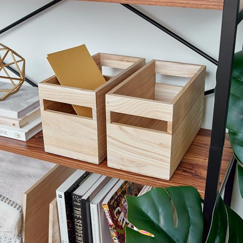 Bac De Rangement En Bois Avec Poignées H15,2 Cm