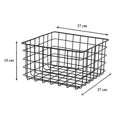 Panier Filaire Petit Modèle En Métal Noir - H16 Cm