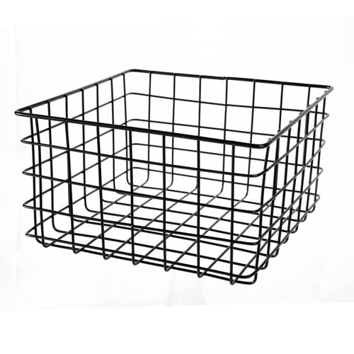 Panier Filaire Petit Modèle En Métal Noir - H16 Cm