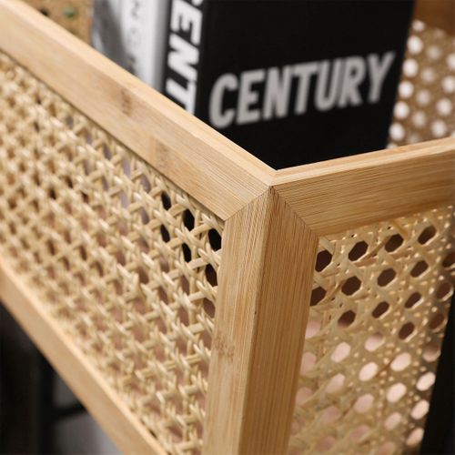 Boîte En Bambou Et Rotin Grand Modèle - L35x28x18cm