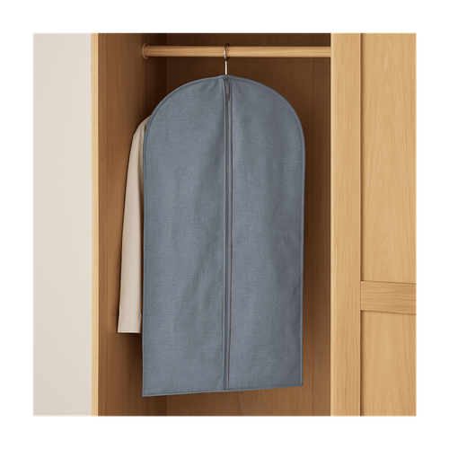Housse De Protection Vêtement En Tissu Effet Lin Gris - H100 Cm