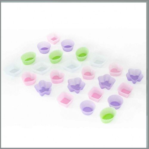 24 Moules à Gâteaux En Silicone Couleur Pastel