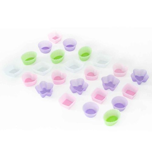 24 Moules à Gâteaux En Silicone Couleur Pastel