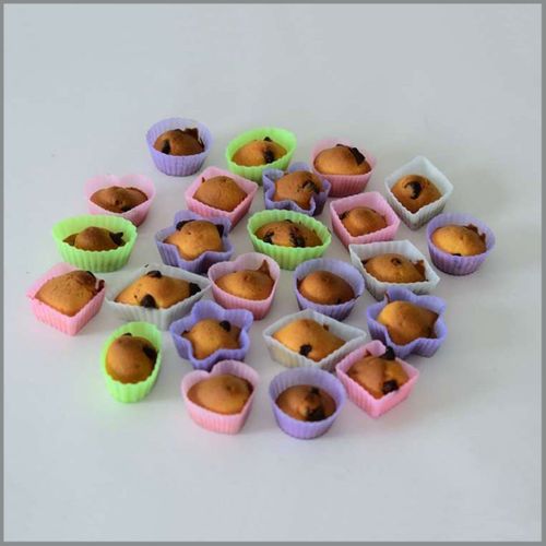 24 Moules à Gâteaux En Silicone Couleur Pastel