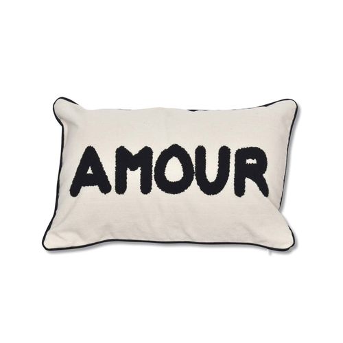 Coussin Déhoussable Amour - 30x50 Cm - Naturel