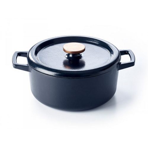 Cocotte Ronde En Fonte Émaillée 26cm Noir - 15141264