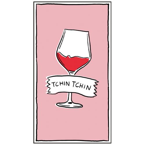 Lot De 15 Serviettes En Papier "tchin Tchin" - 40x33 Cm - Rose