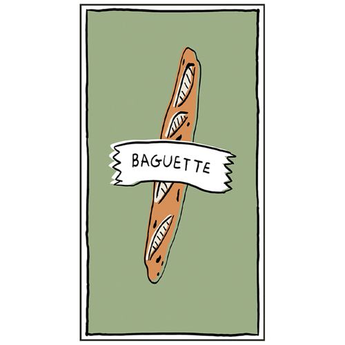 Lot De 15 Serviettes En Papier Baguette - 40x33 Cm - Vert