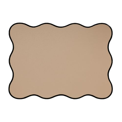Set De Table Rectangulaire Unis Et Bords Ondulés - 33x45 Cm - Noir