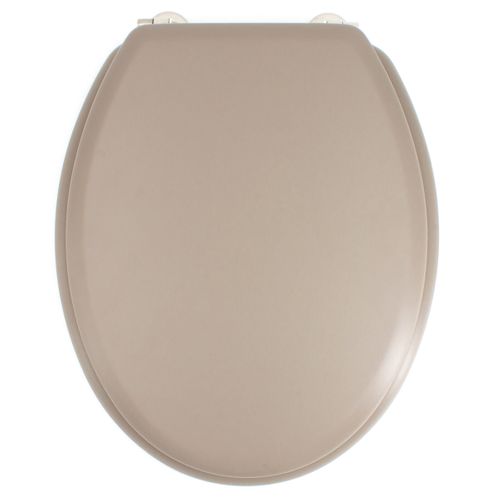 Abattant Wc Duplo Poudre De Bambou Beige Charnières Inox