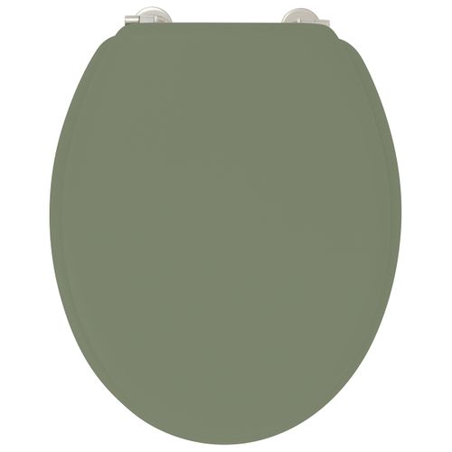 Abattant Wc Duplo Poudre De Bambou Kaki Charnières Inox