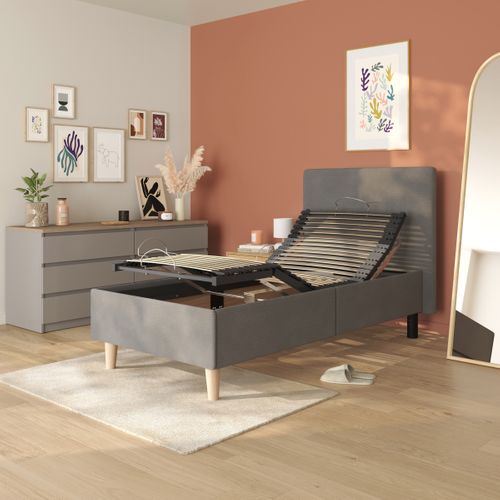Sommier relaxation 90x190 cm EBAC S50 gris anthracite