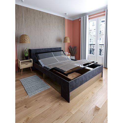 Sommier relaxation 140x190 cm EBAC S50 gris anthracite