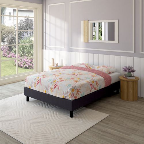 Sommier en kit 140x190 cm EBAC NEWKIT tissu anthracite