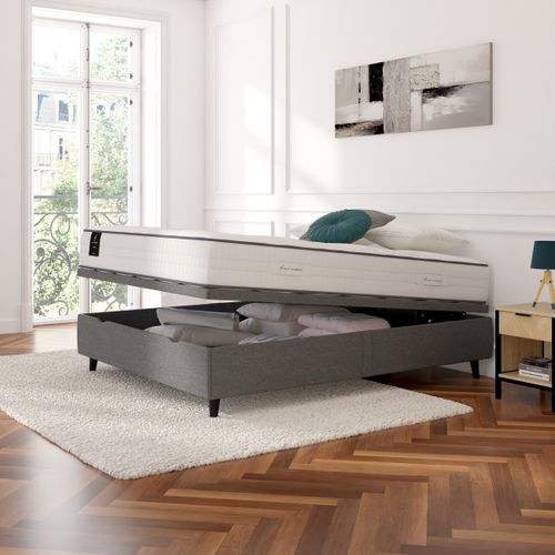 Lit coffre manuel 160x200 cm NUIT FAUBOURG TRIOMPHE 2 anthracite