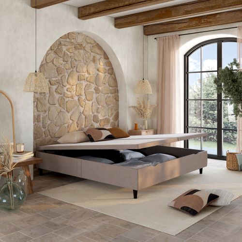 Lit coffre manuel 2x90x200 cm NUIT FAUBOURG TRIOMPHE 2 truffe