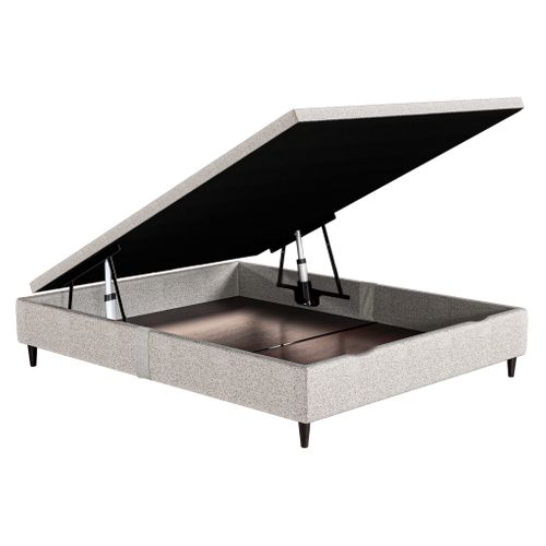 Lit coffre électrique 140x190 NUIT FAUBOURG TRIOMPHE 2 gris chiné