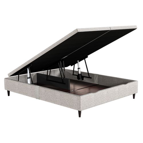 Lit coffre électrique 2x90x200 NUIT FAUBOURG TRIOMPHE 2 gris chiné