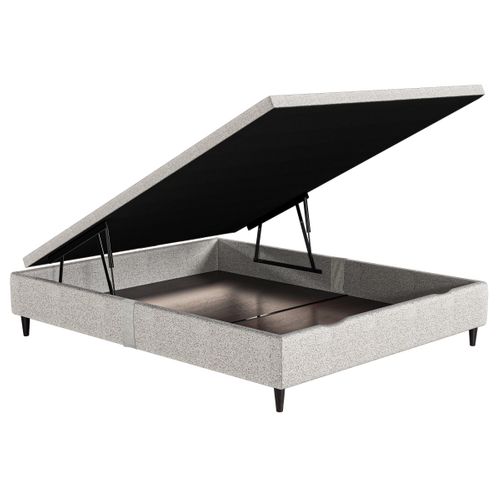 Lit coffre manuel 140x190 cm NUIT FAUBOURG TRIOMPHE 2 gris chiné