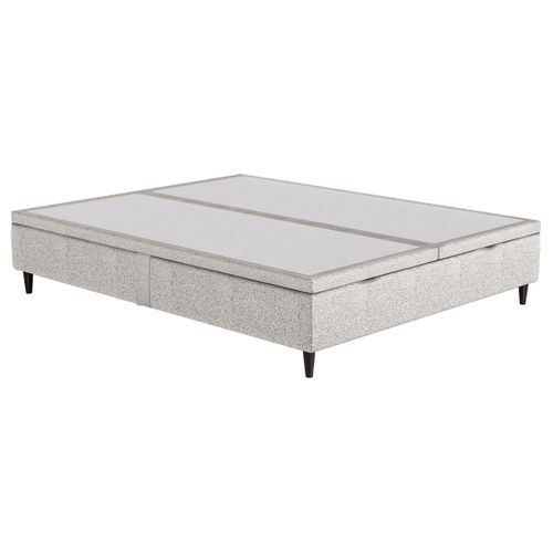 Lit coffre manuel 2x90x200 cm NUIT FAUBOURG TRIOMPHE 2 gris chiné