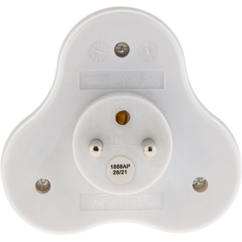 Multiprise Biplite 16a Façade - Blanc - Lébénoïd