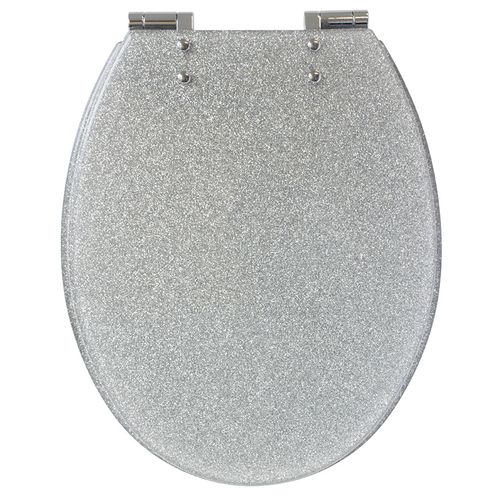 Abattant Wc 'glitter' Pailleté Design - 35.5 X 46.5 X 5.5 - Argent