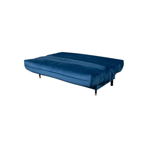 Banquette Clic-clac Goldy 120x190, Matelas Simmons, Velours Bleu