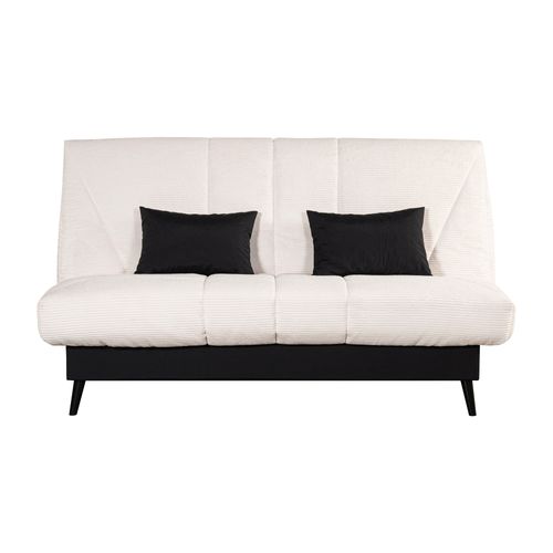 Banquette-lit clic-clac COCON tissu velours beige