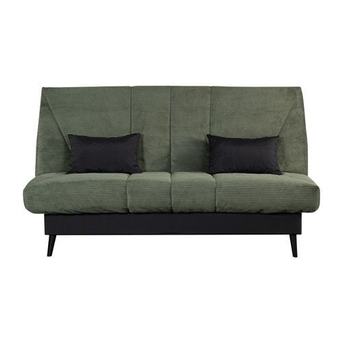 Banquette-lit clic-clac CARESSE tissu velours vert