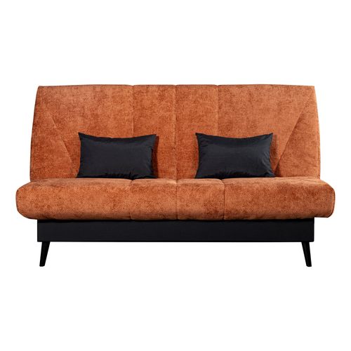 Banquette-lit clic-clac CARESSE tissu chenillé terracotta