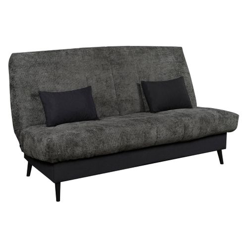 Banquette-lit clic-clac CARESSE tissu chenillé anthracite