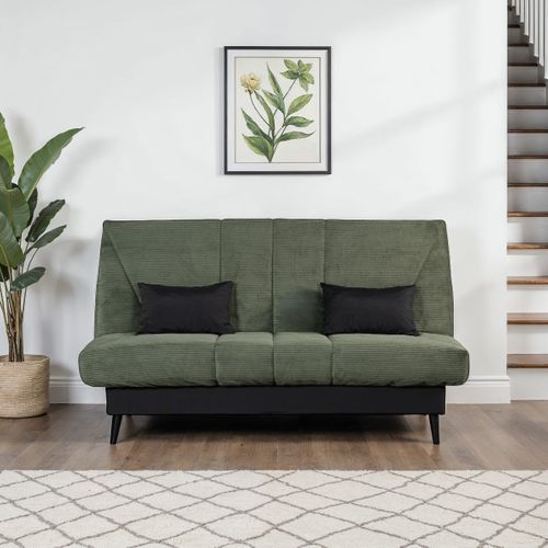 Banquette-lit clic-clac DOUCEUR tissu velours vert