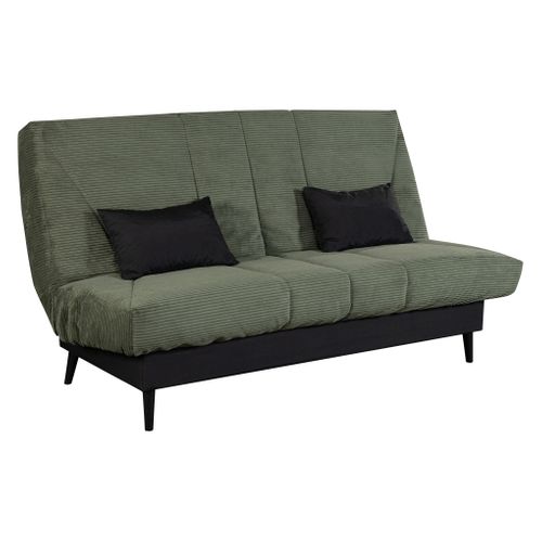 Banquette-lit clic-clac DOUCEUR tissu velours vert