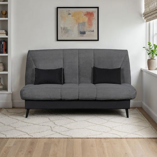 Banquette-lit clic-clac DOUCEUR tissu velours charbon