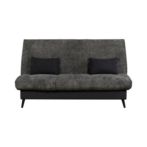 Banquette-lit clic-clac DOUCEUR tissu chenillé anthracite