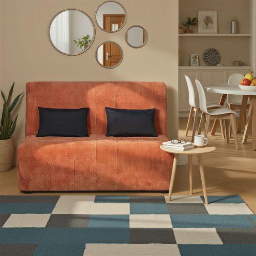 Banquette-lit BZ DOUCEUR tissu chenillé terracotta